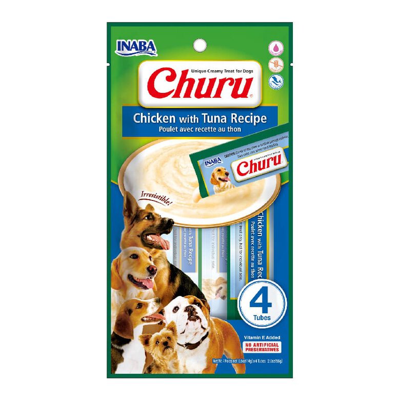 Churu Snack Cremoso Receta de Pollo con Atún para perros, , large image number null